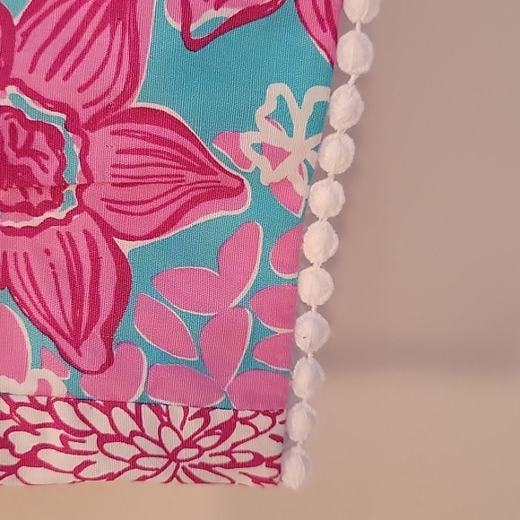 LILLY PULITZER Cropped Blue Pink White Flowe Print Pants Size 2 - Picture 5 of 14
